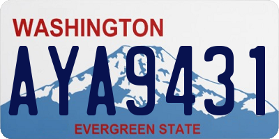 WA license plate AYA9431