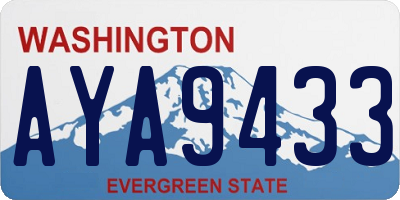 WA license plate AYA9433