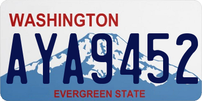 WA license plate AYA9452