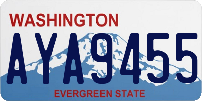 WA license plate AYA9455