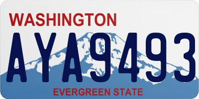 WA license plate AYA9493