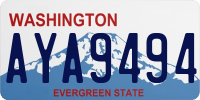 WA license plate AYA9494