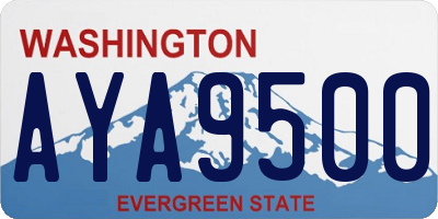 WA license plate AYA9500