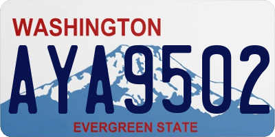 WA license plate AYA9502