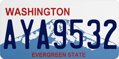 WA license plate AYA9532