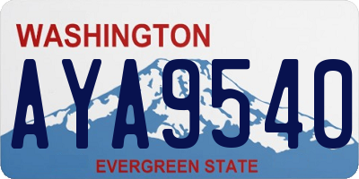 WA license plate AYA9540