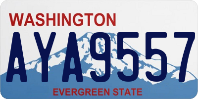 WA license plate AYA9557