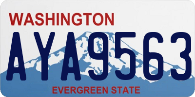 WA license plate AYA9563