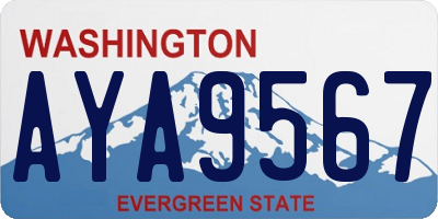 WA license plate AYA9567