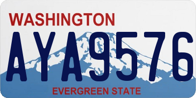 WA license plate AYA9576