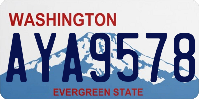 WA license plate AYA9578