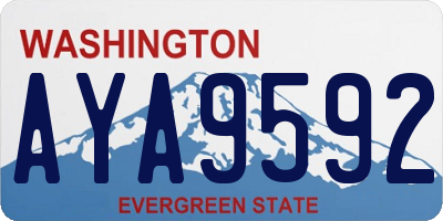 WA license plate AYA9592