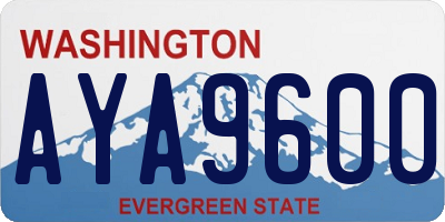 WA license plate AYA9600