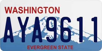 WA license plate AYA9611