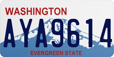 WA license plate AYA9614