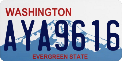 WA license plate AYA9616