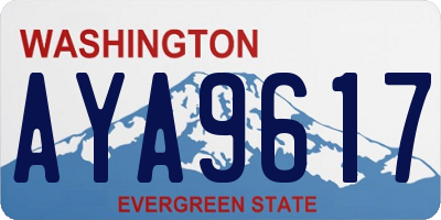 WA license plate AYA9617