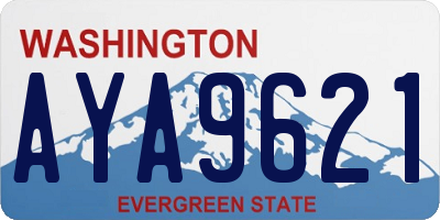 WA license plate AYA9621
