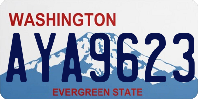 WA license plate AYA9623