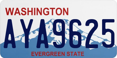 WA license plate AYA9625