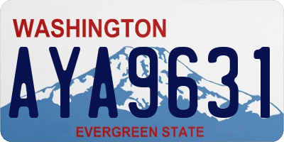 WA license plate AYA9631