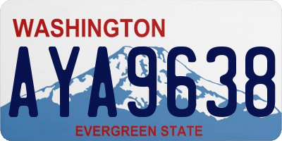 WA license plate AYA9638
