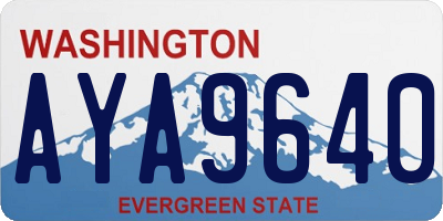 WA license plate AYA9640