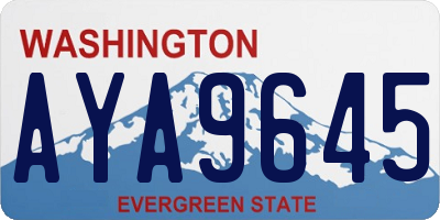 WA license plate AYA9645