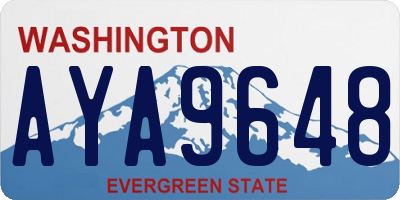 WA license plate AYA9648