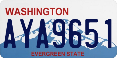 WA license plate AYA9651