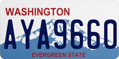 WA license plate AYA9660