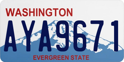 WA license plate AYA9671