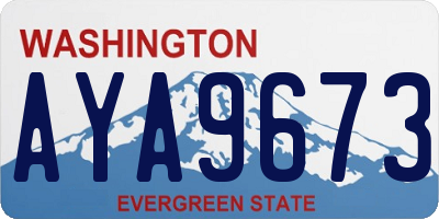 WA license plate AYA9673