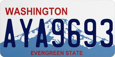 WA license plate AYA9693