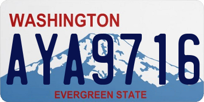 WA license plate AYA9716