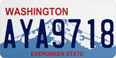 WA license plate AYA9718