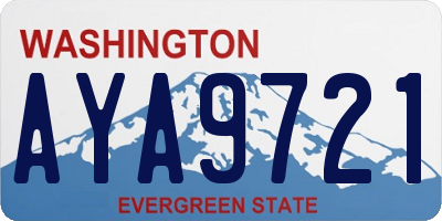 WA license plate AYA9721