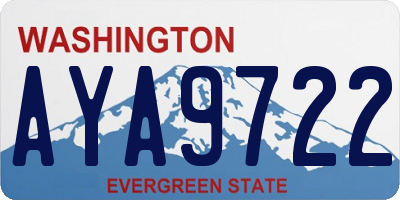 WA license plate AYA9722