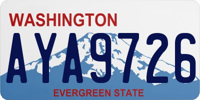 WA license plate AYA9726
