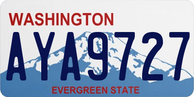 WA license plate AYA9727