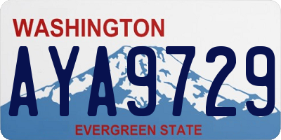 WA license plate AYA9729