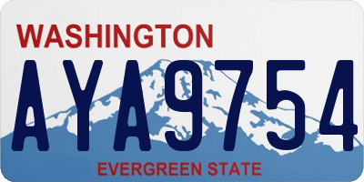 WA license plate AYA9754