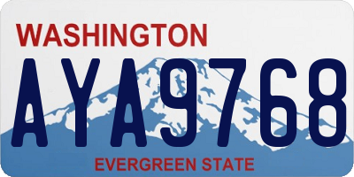 WA license plate AYA9768