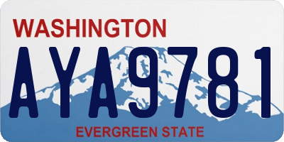 WA license plate AYA9781