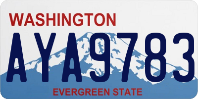 WA license plate AYA9783