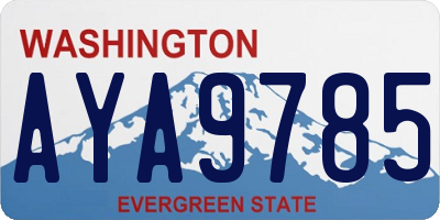 WA license plate AYA9785