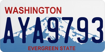 WA license plate AYA9793