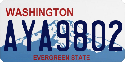WA license plate AYA9802