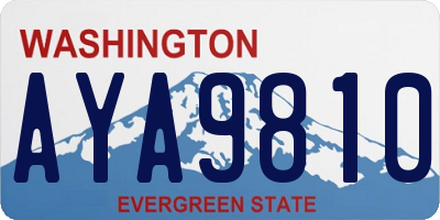 WA license plate AYA9810