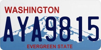 WA license plate AYA9815